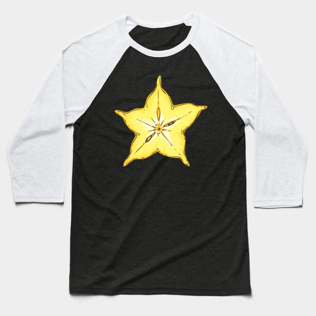 Carambola Baseball T-Shirt by deepfuze